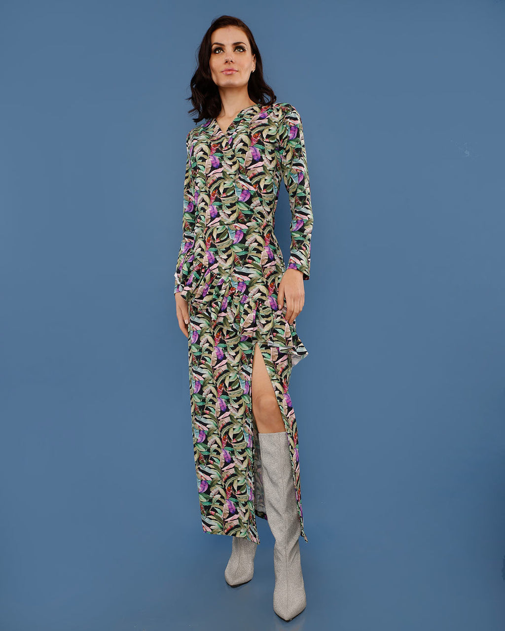 LS- VESTIDO ALBERTINE HOJAS CRUZADO